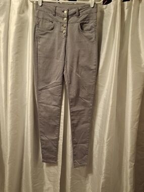 High-Rise Women's Gray Skinny Jeans